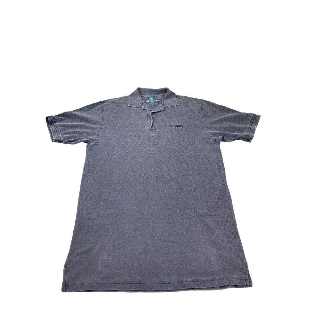 Big Dogs Men's Medium Blue Polo Shirt Short Sleeve Casual Wear Y2K